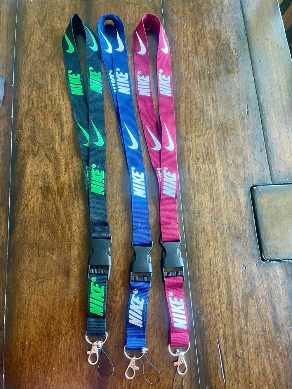 Nike Lanyard Set- Black/Green, Blue/White, Maroon/White - Pack of 3